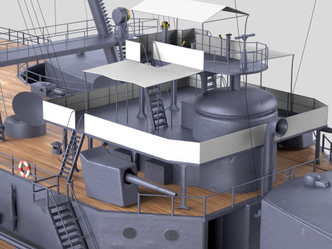 IJN Kawachi Japanese Battleship Modèle 3D