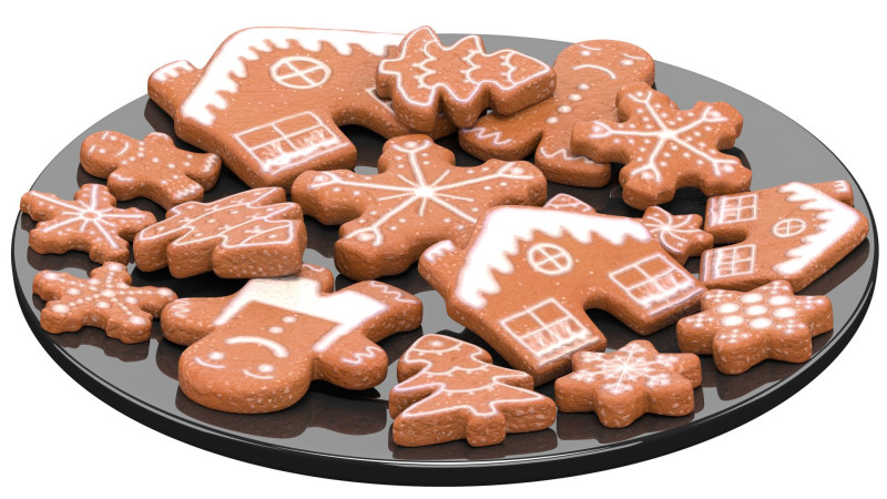New Year Cookies 3D Model .c4d .max .obj .3ds .fbx .stl .blend