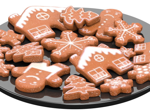 New Year Cookies 3D Model