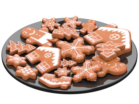 New Year Cookies 3D Model