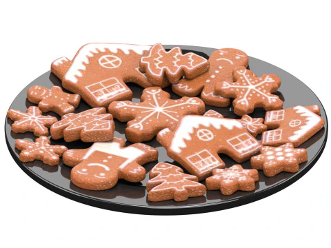 New Year Cookies 3D Model