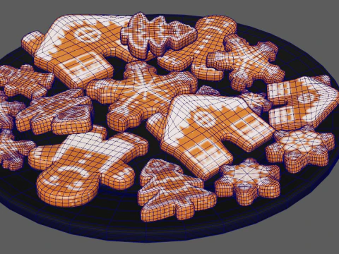 New Year Cookies 3D Model