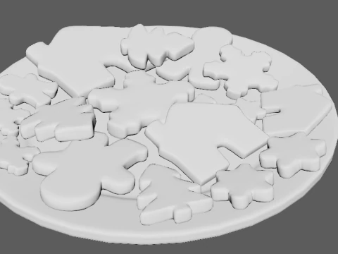 New Year Cookies 3D Model