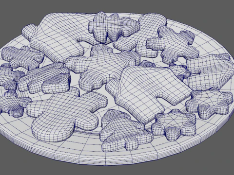 New Year Cookies 3D Model