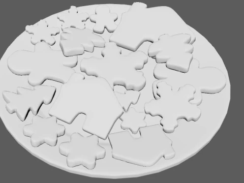 New Year Cookies 3D Model