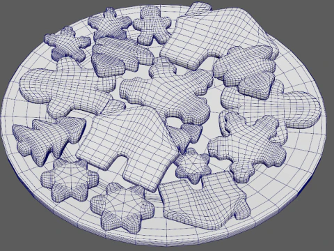 New Year Cookies 3D Model