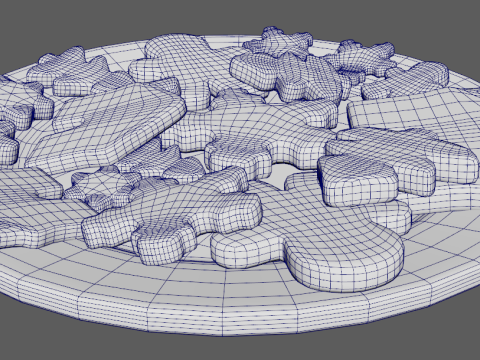 New Year Cookies 3D Model