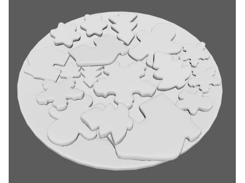 New Year Cookies 3D Model