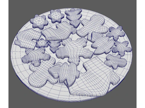 New Year Cookies 3D Model