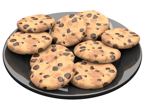 Soft Chocolate Chip Cookies 3D Model