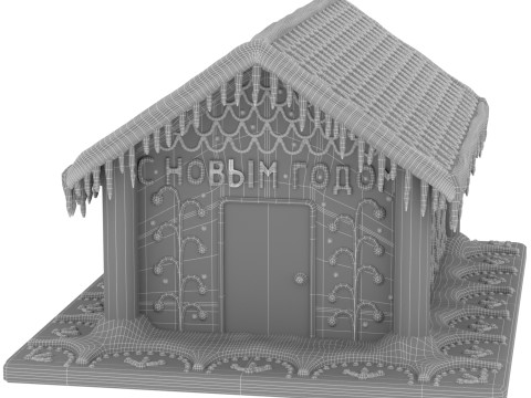 Gingerbread House for New Year 3D Model
