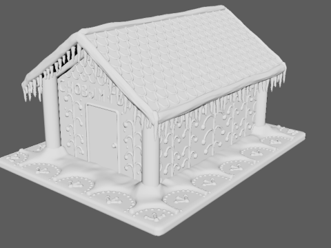 Gingerbread House for New Year 3D Model