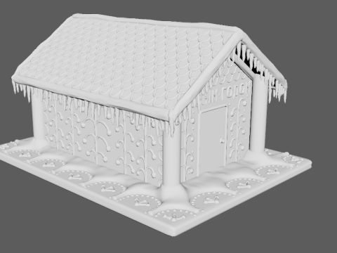 Gingerbread House for New Year 3D Model