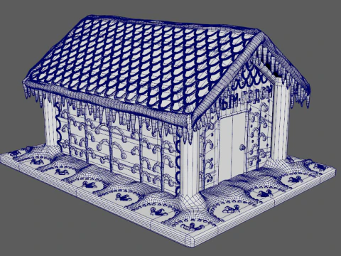 Gingerbread House for New Year 3D Model
