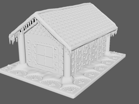 Gingerbread House for New Year 3D Model
