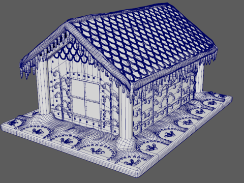 Gingerbread House for New Year 3D Model
