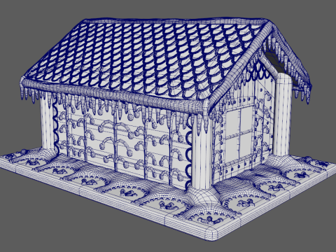 Gingerbread House for New Year 3D Model