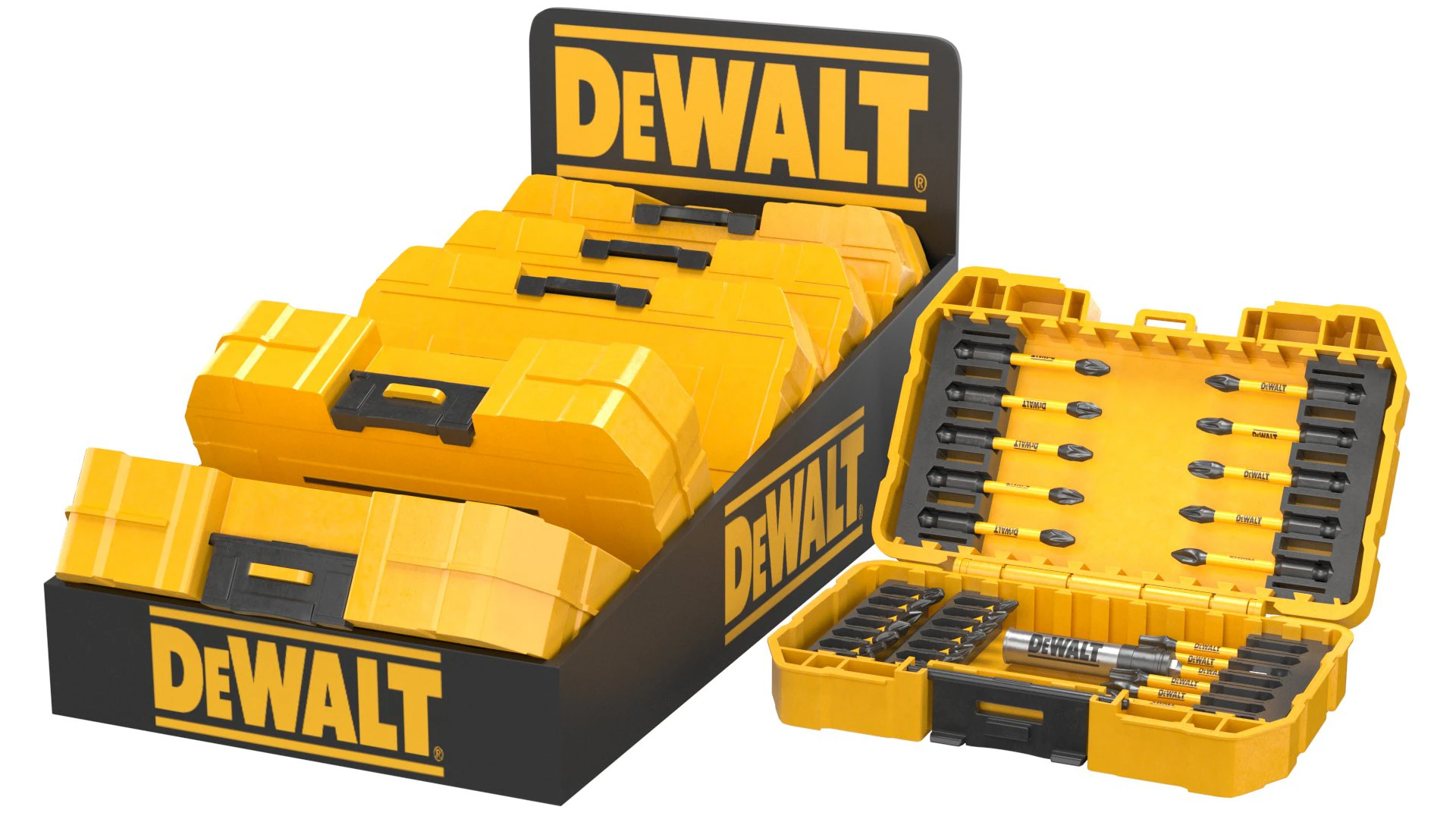 DeWALT Bit Set in Durable Case 3D Model .c4d .max .obj .3ds .fbx .stl .blend