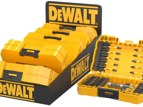 Conjunto de bits DeWALT em estojo dur&aacute;vel Modelo 3D
