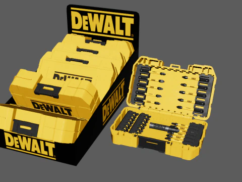 DeWALT Bit Set in Durable Case 3D Model
