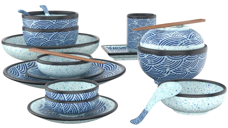 Decorative Tableware Set 1 Modello 3D .c4d .max .obj .3ds .fbx .stl .blend 