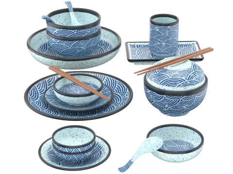 Decorative Tableware Set 1 3D Model