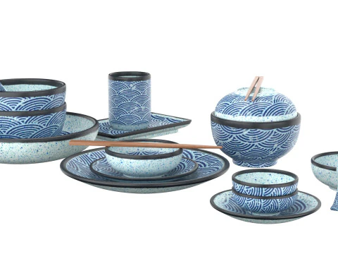 Decorative Tableware Set 1 3D Model