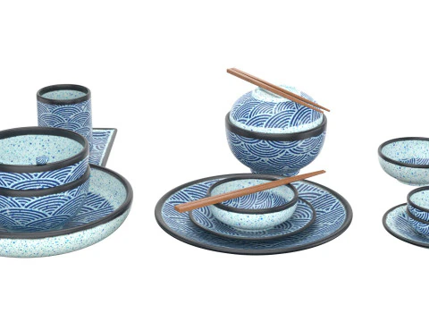 Decorative Tableware Set 1 3D Model