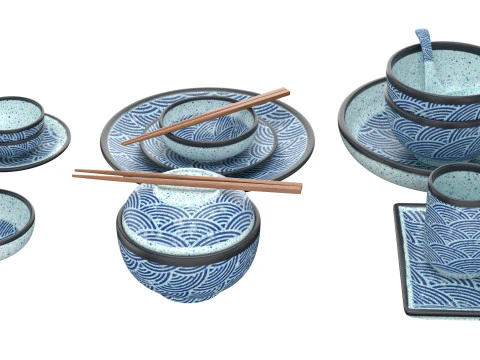 Decorative Tableware Set 1 3D Model