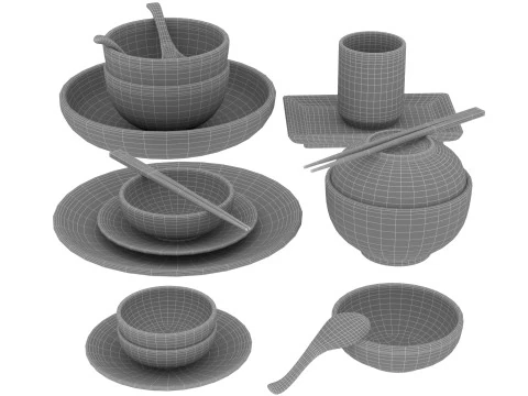 Decorative Tableware Set 1 3D Model