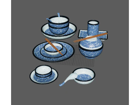 Decorative Tableware Set 1 3D Model