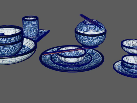 Decorative Tableware Set 1 3D Model