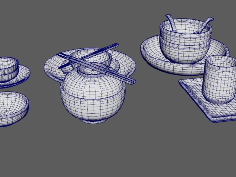 Decorative Tableware Set 1 3D Model
