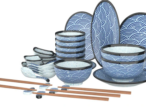 Decorative Tableware Set 2 3D Model