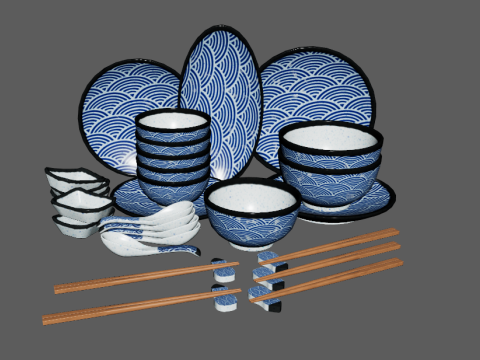 Decorative Tableware Set 2 3D Модель