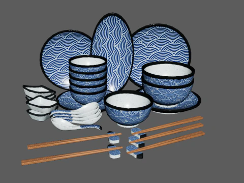 Decorative Tableware Set 2 3D Model