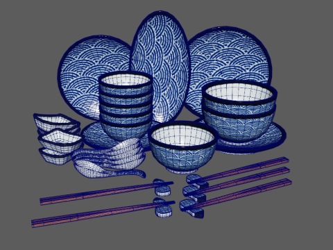 Decorative Tableware Set 2 3D Модель