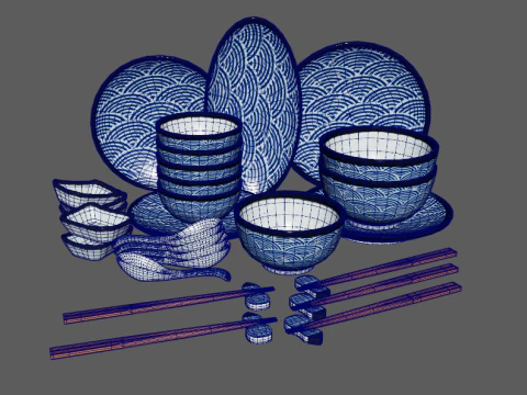 Decorative Tableware Set 2 3D Model