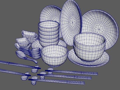 Decorative Tableware Set 2 3D Модель