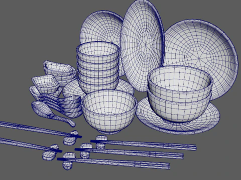 Decorative Tableware Set 2 3D Model