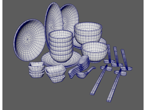 Decorative Tableware Set 2 3D Модель