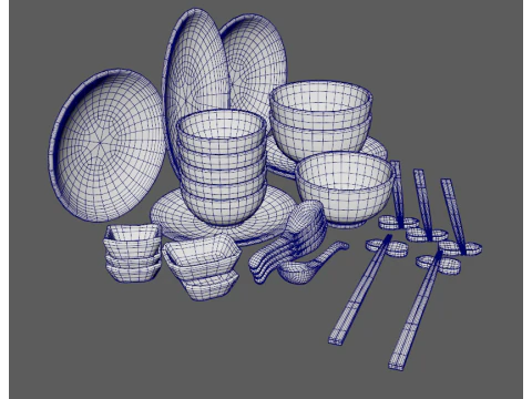 Decorative Tableware Set 2 3D Model