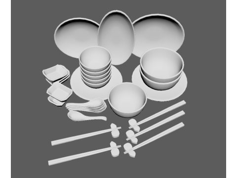 Decorative Tableware Set 2 3D Модель