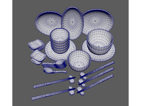 Decorative Tableware Set 2 3D Модель