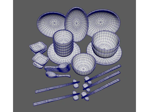 Decorative Tableware Set 2 3D Model