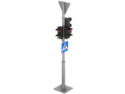 Traffic lights and road signs 1 Modello 3D