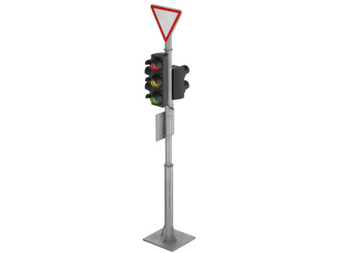 Traffic lights and road signs 1 Modello 3D