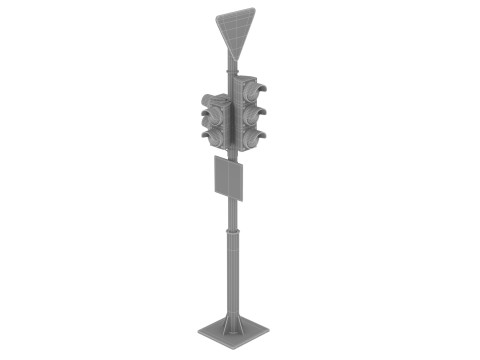 Traffic lights and road signs 1 Modello 3D