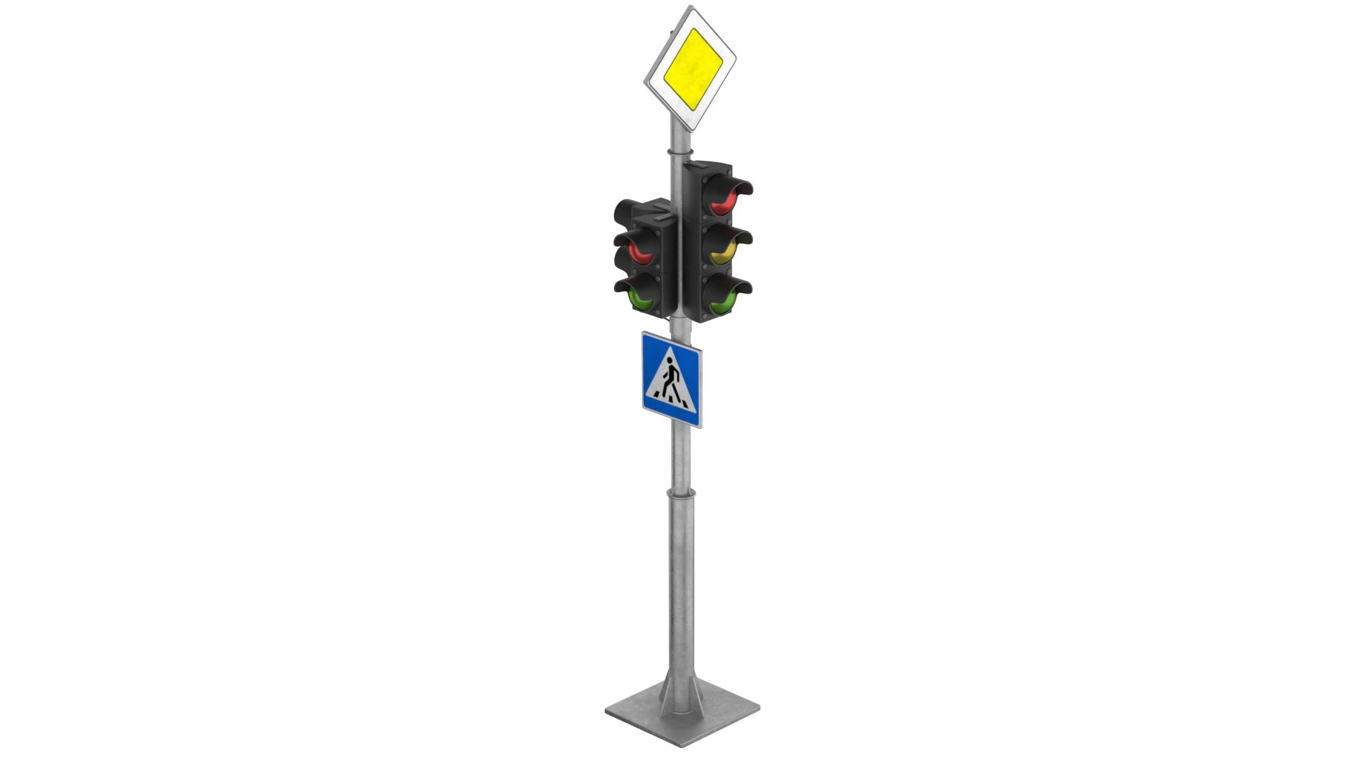 Traffic Lights and Road Signs 2 3D Model .c4d .max .obj .3ds .fbx .stl .blend 