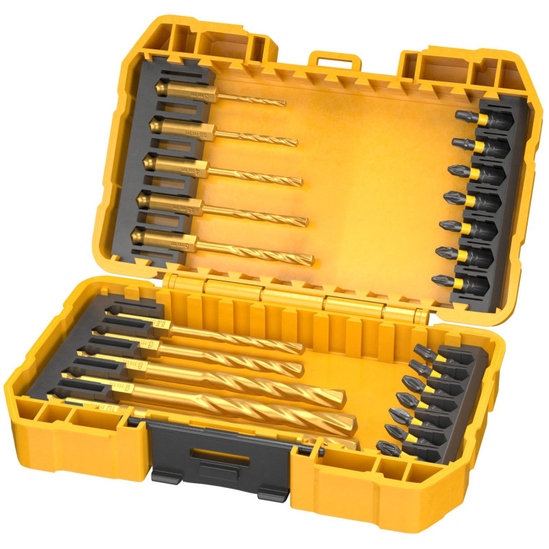 DeWalt Impact Drill and Bit Set 3D Модель .c4d .max .obj .3ds .fbx .stl .blend